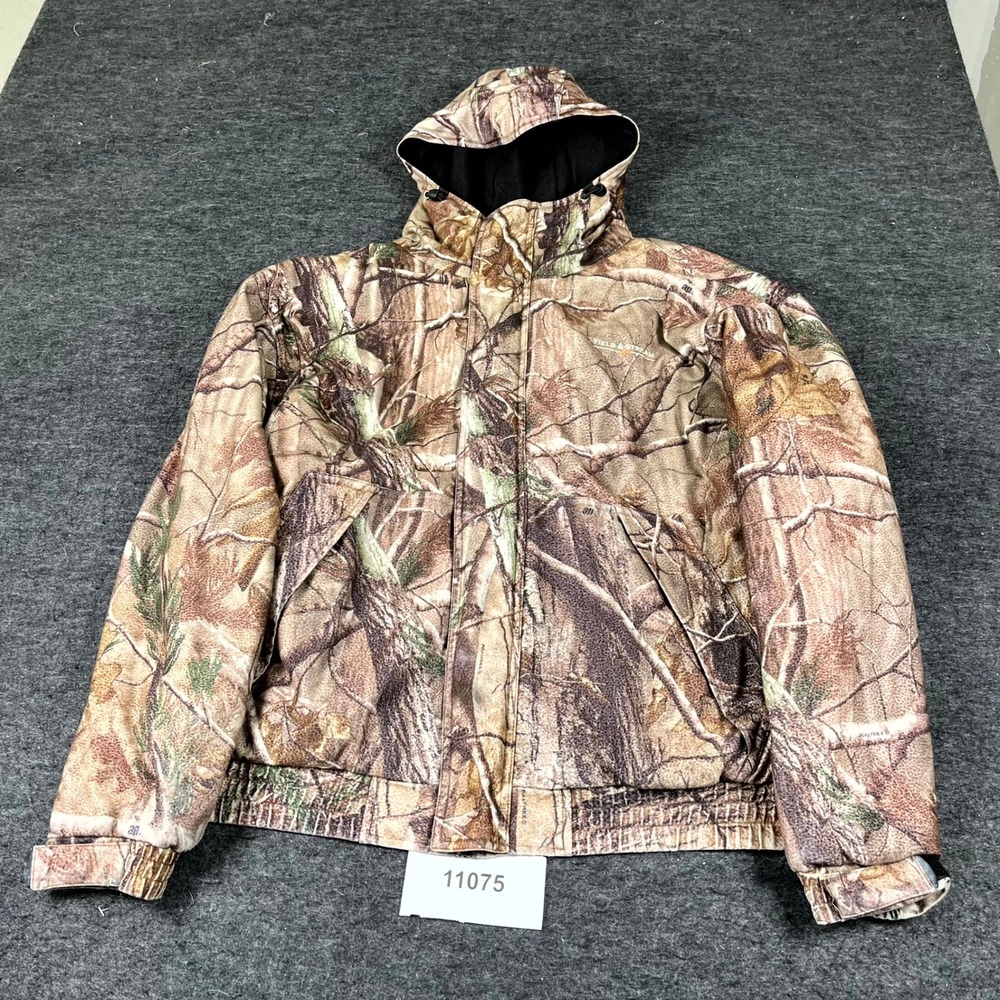 Field & Stream 1871 Jacket Mens Large Brown Realtree Camouflage Hooded Outdoor